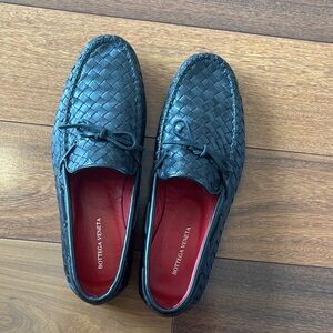 Bottega Veneta Black Woven Slip-Ons